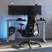 Una silla Herman Miller X Logitech Embody Gaming Chair en negro como parte de una configuración de juego.