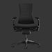 Vista frontal de una silla para juegos Herman Miller X Logitech Embody en negro
