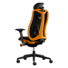 Vista trasera izquierda de una silla para juegos Herman Miller Vantum en color naranja Helio.