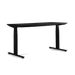 Mesa para videojuegos Nevi en gris oscuro y altura ajustable mostrada en ángulo con un fondo negro.